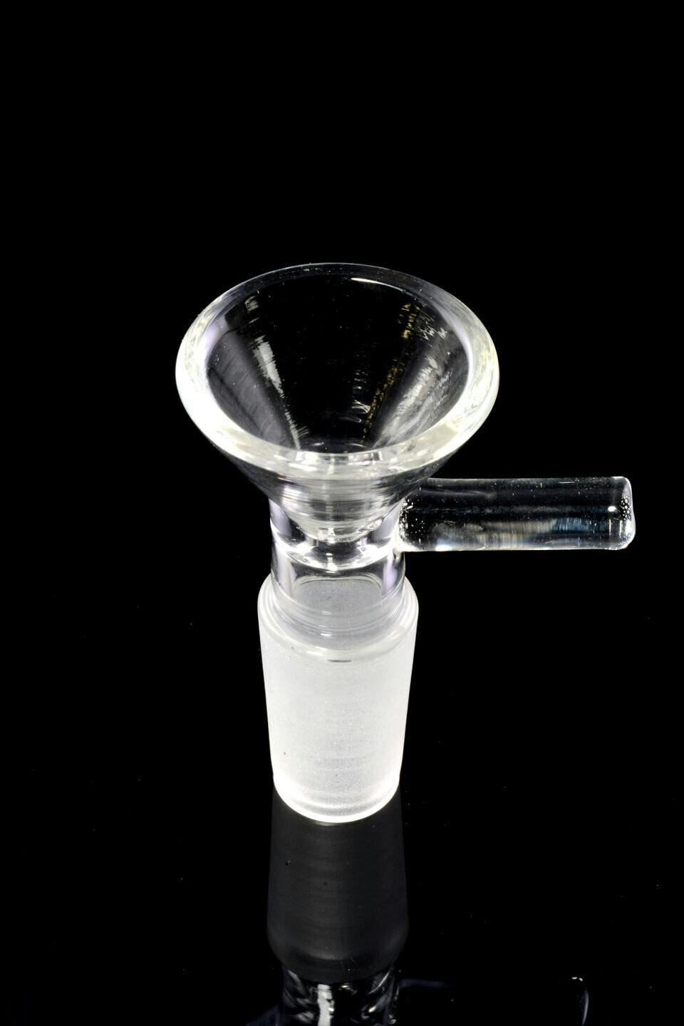 14.5 MM male clear glass on glass bowl at Dank Of The West