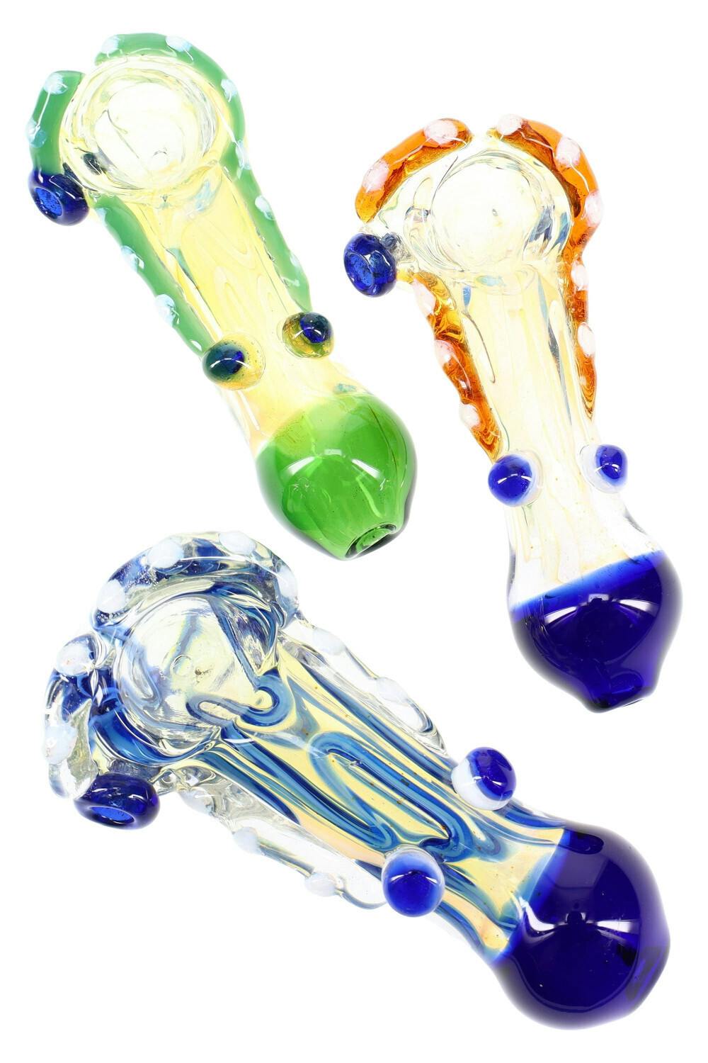 4.5" Color Changing Striped Marble Pipe P3197