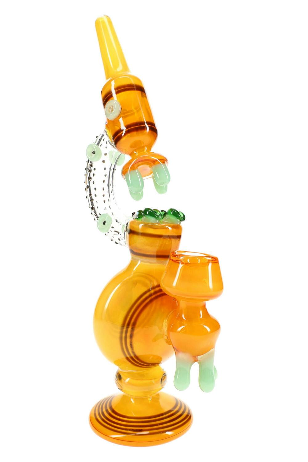 12" Gold Fumed Microscope Glass Bee Bubbler B1511
