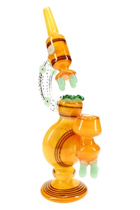 12" Gold Fumed Microscope Glass Bee Bubbler B1511