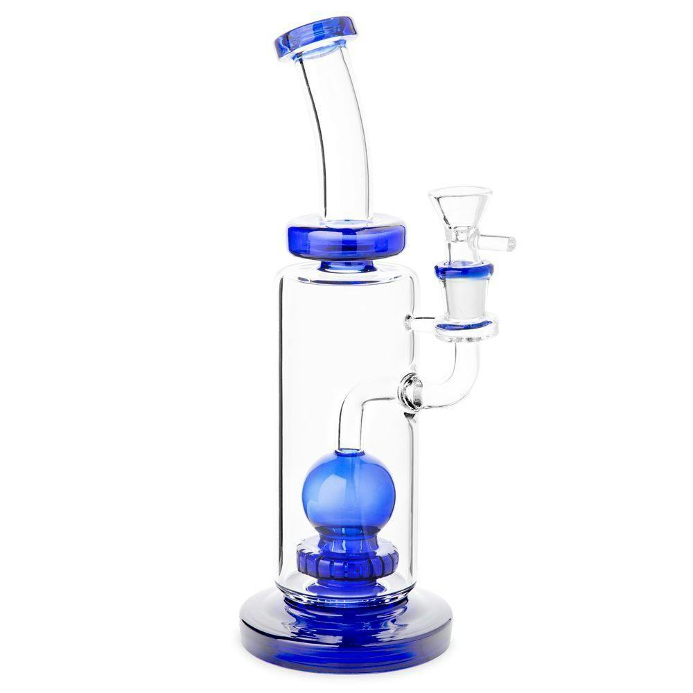 12" Waterpipe w Globe Perc & Color Accents BT244