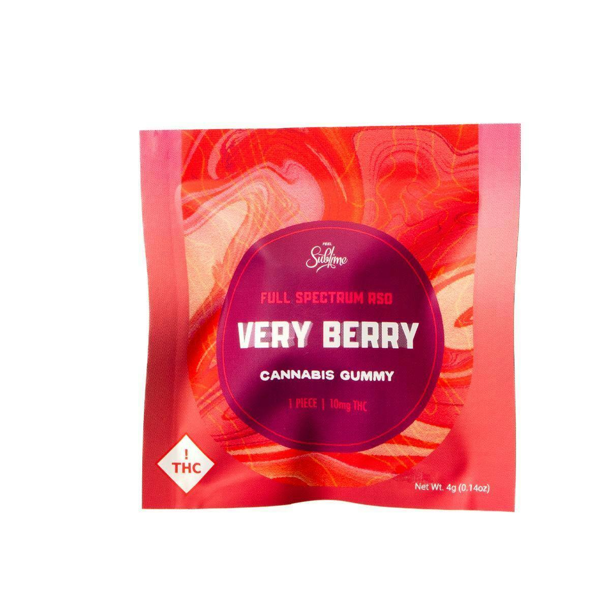10mg Single Full Spectrum RSO Infused Gummy- Very Berry