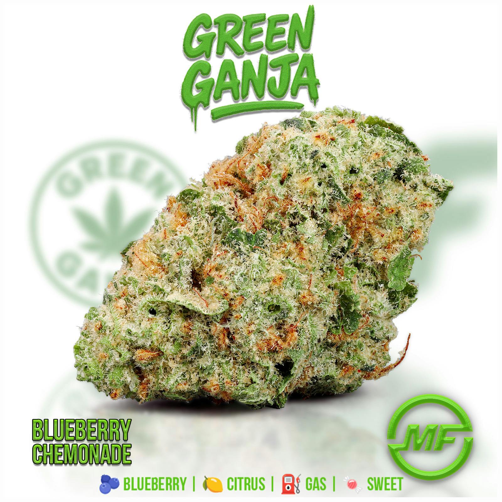 Green Ganja | Blueberry Chemonade | Small Buds Ounce | 2/$120