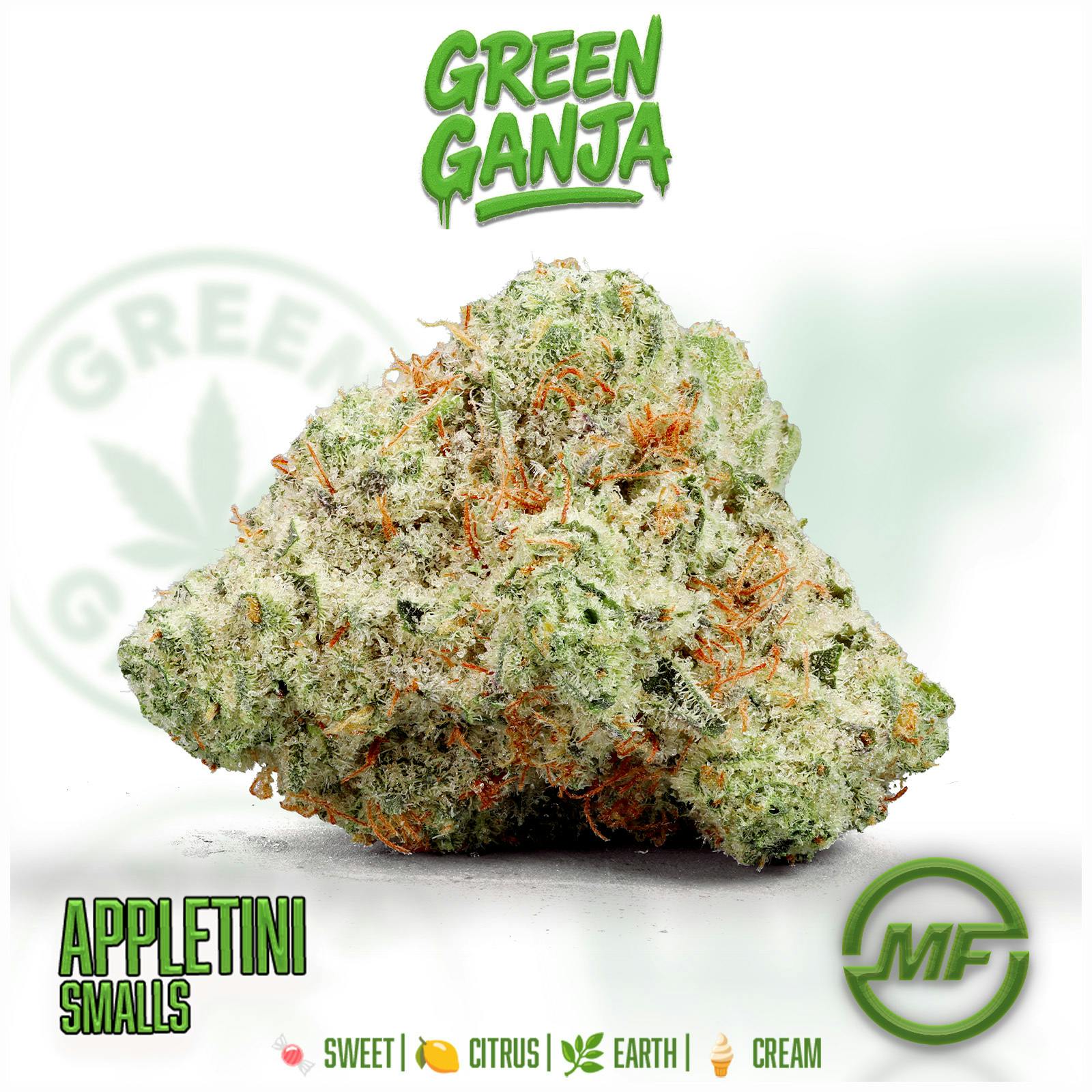 Green Ganja | Appletini | Small Buds Ounce | 2/$120