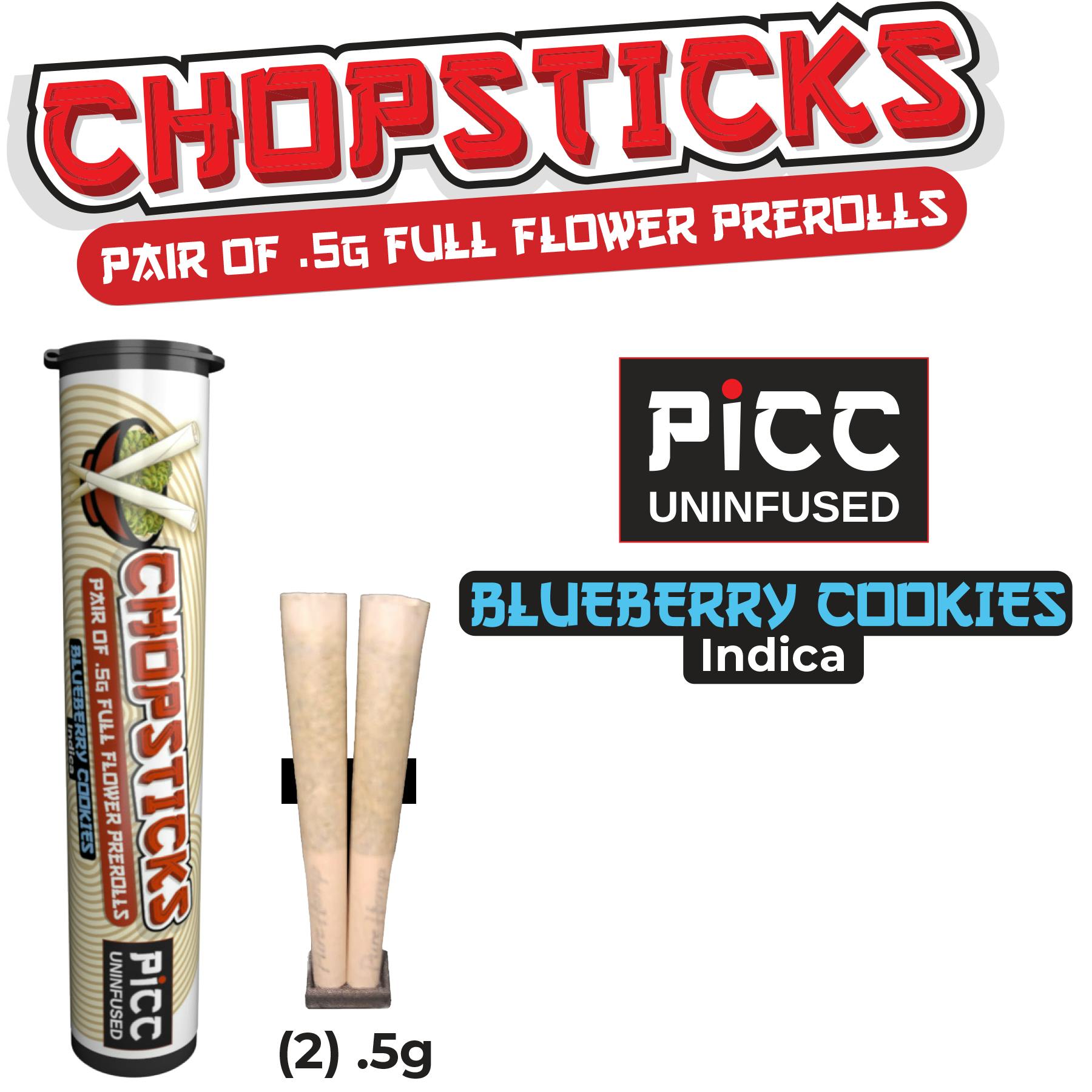 BLUEBERRY COOKIES CHOPSTICKS 1G 2 PACK PREROLL