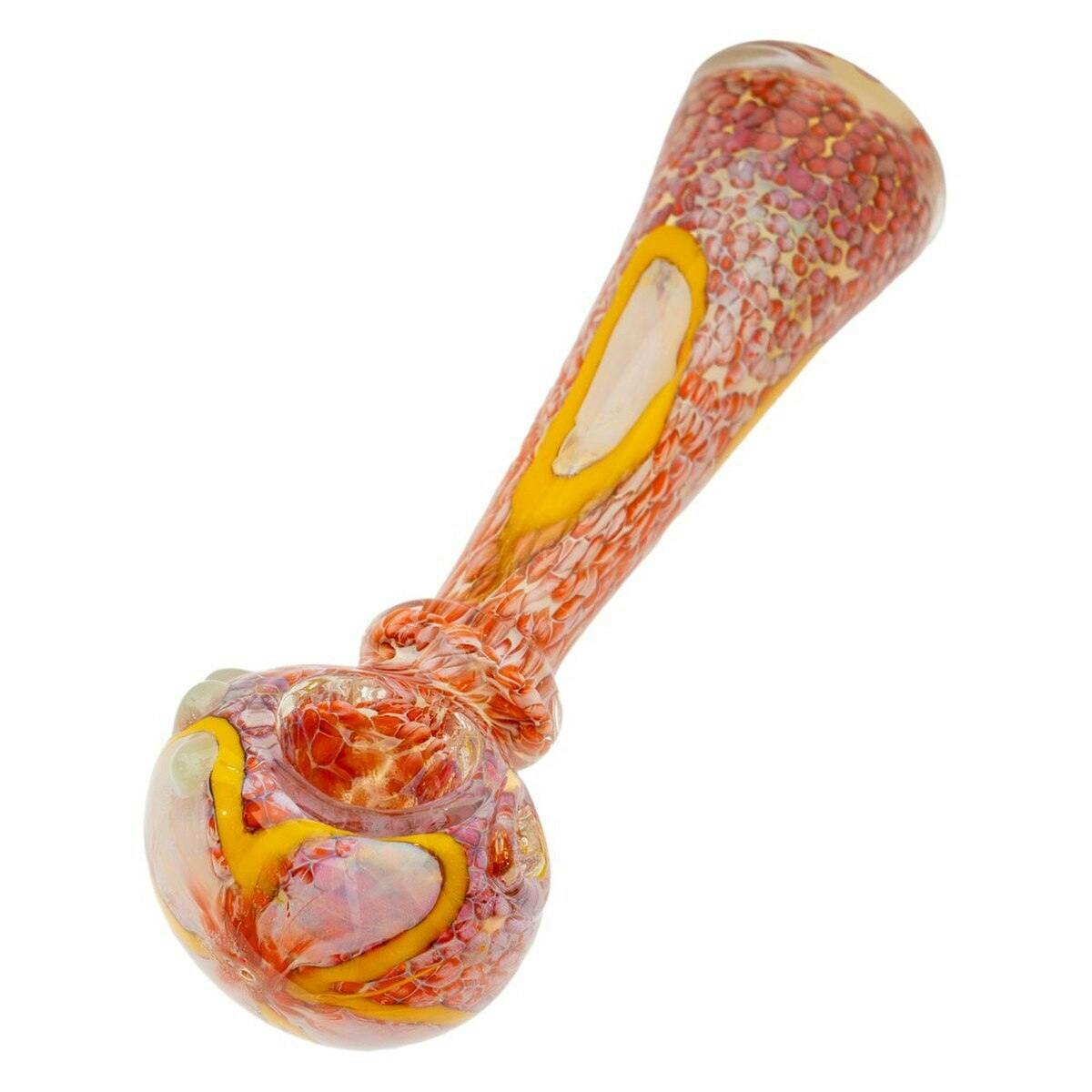 4.5" Frit w/ Color Lines Hand Pipe at PurLife Dispensary Santa Fe