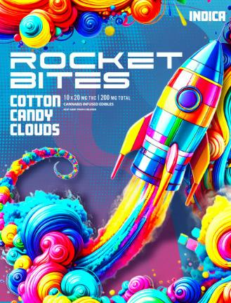 Rocket Bites 200mg | Cotton Clouds - Indica