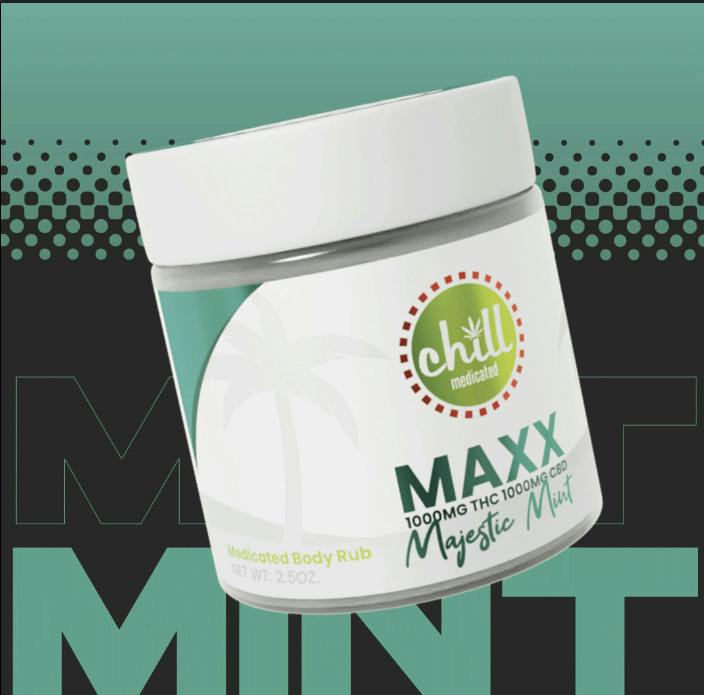 Chill Medicated Majestic Mint MAXX - Body Rub - 1000mg THC: 100mg CBD
