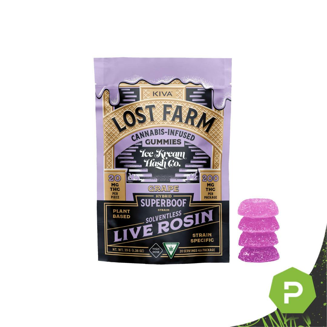 Lost Farm | 200mg Live Rosin Gummies | Grape