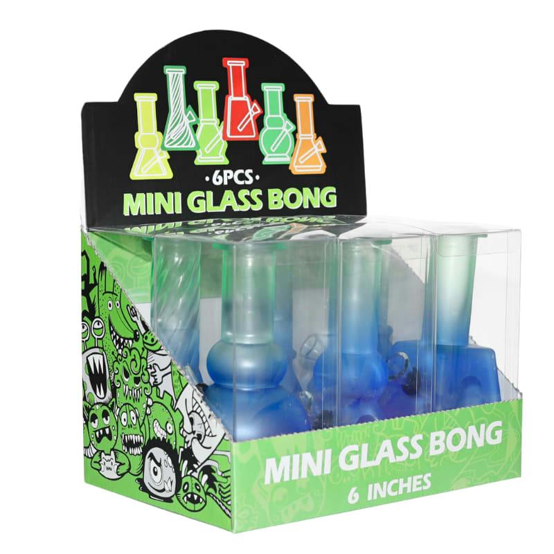 6" Neon Glow Mini Glass Bong Set