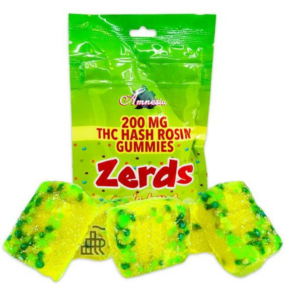 Amnesia Zerds | 200mg Hash Rosin Gummies | Fruit Mania