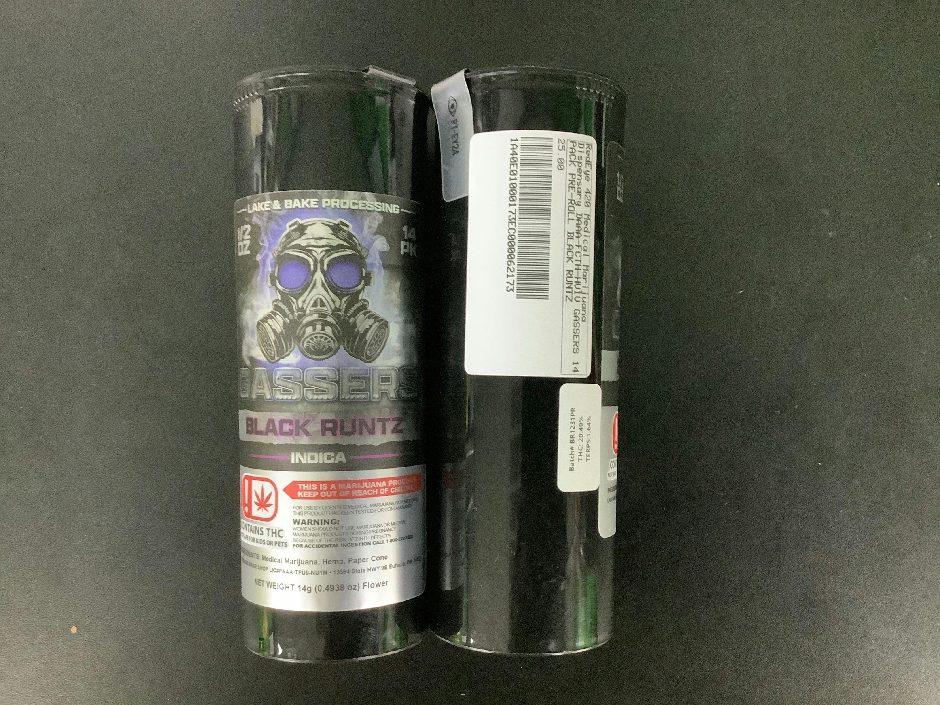 GASSERS 14 PACK PRE-ROLL BLACK RUNTZ