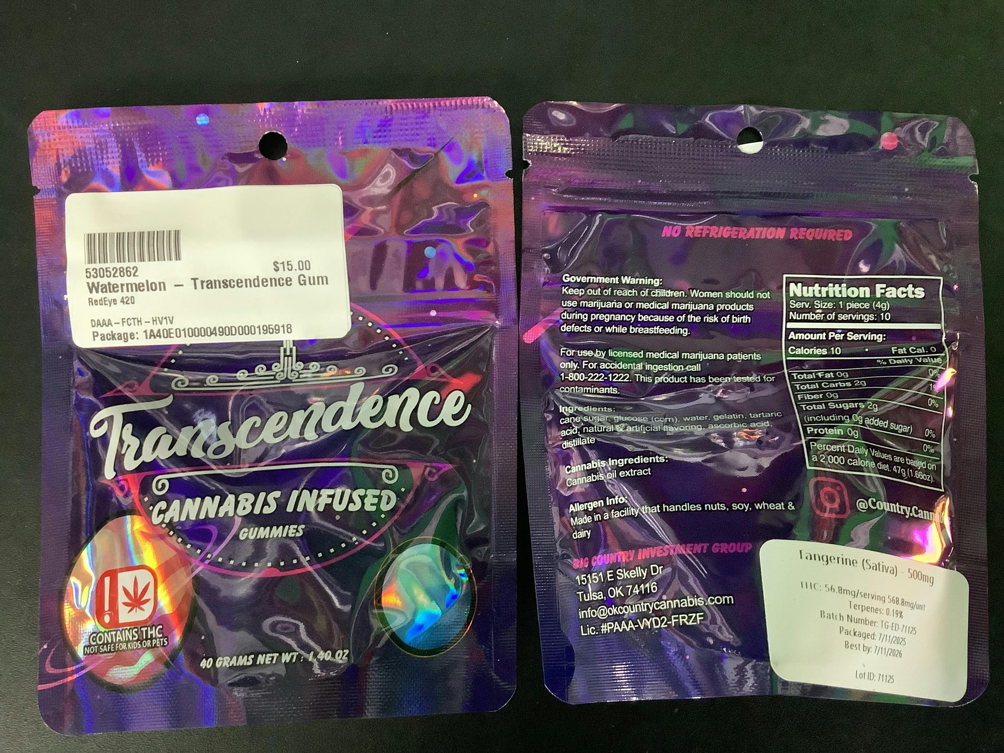 Transcendence - Gummies - 10-pack - Tangerine - Tangerine - 40g