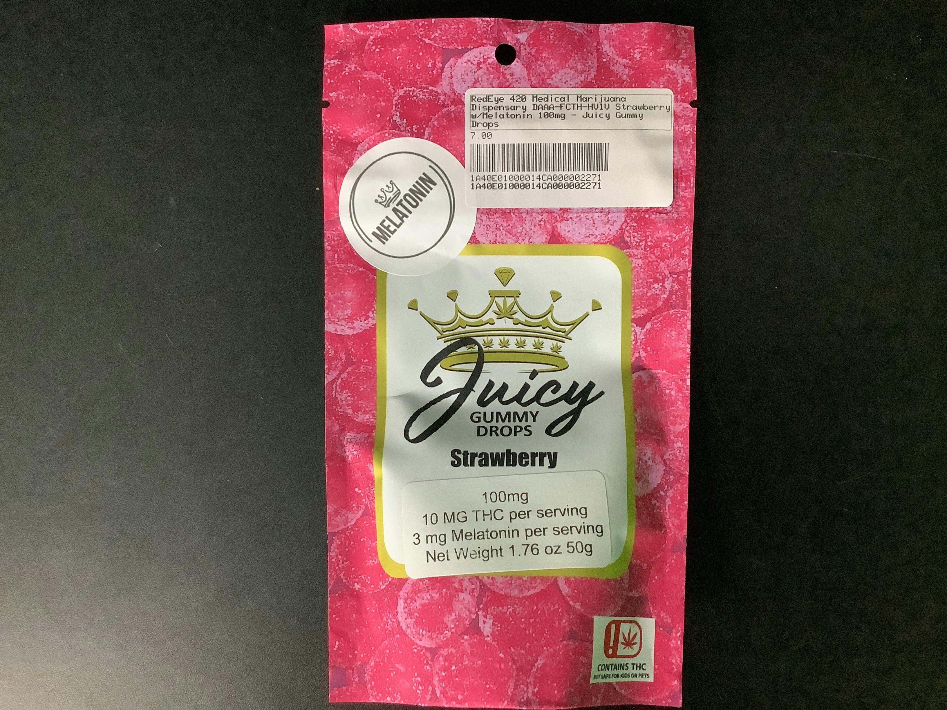 Strawberry w/Melatonin 100mg - Juicy Gummy Drops