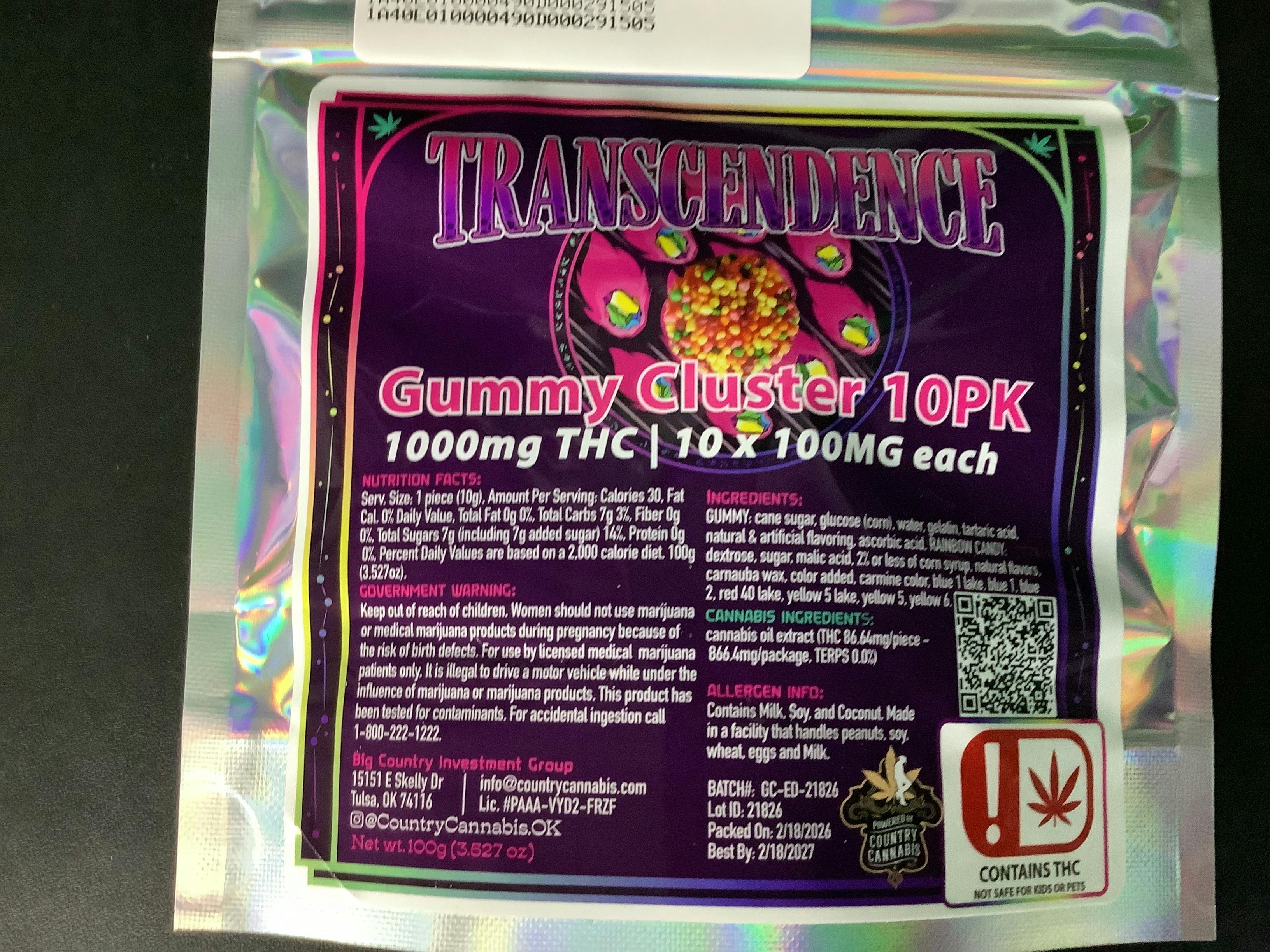 Transcendence - Gummy Cluster - 10-pack - 100g