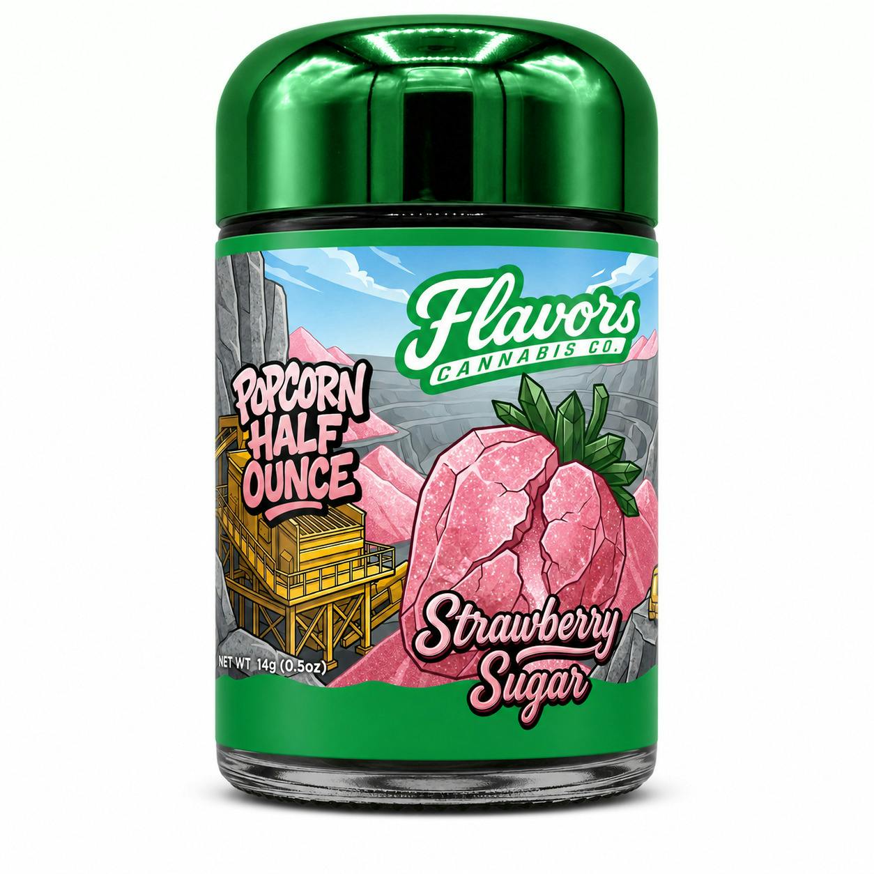 Flavors Cannabis Co - Popcorn Flower - Strawberry Sugar (H) (14.0g)