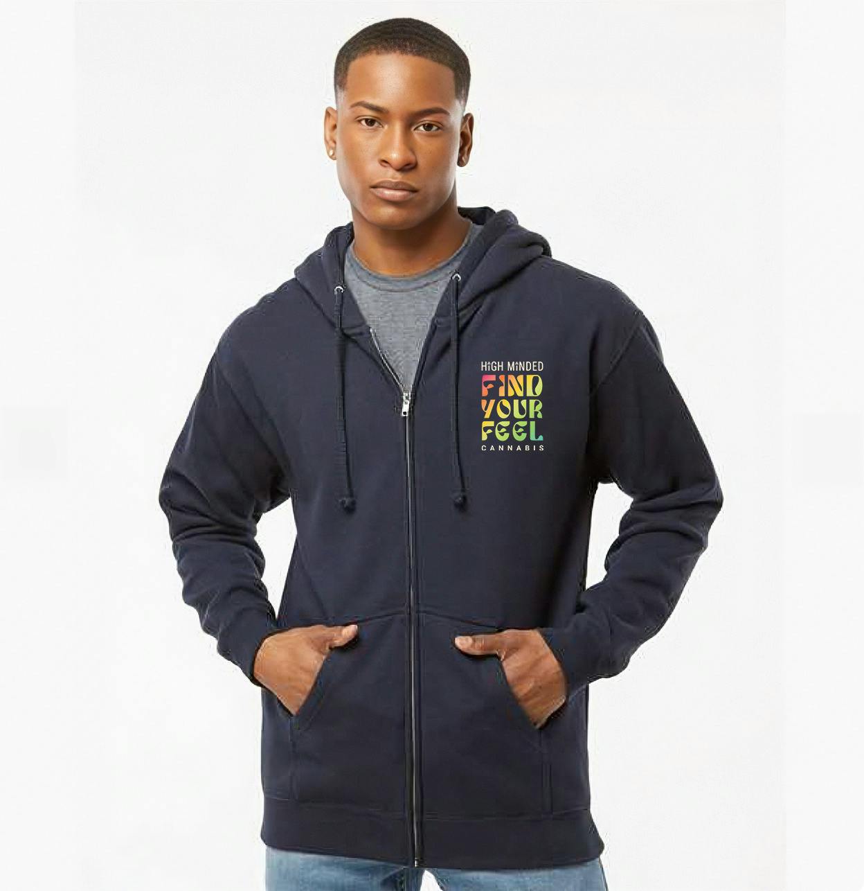 High Minded Find Your Feel Zip-Up Hoodie - S