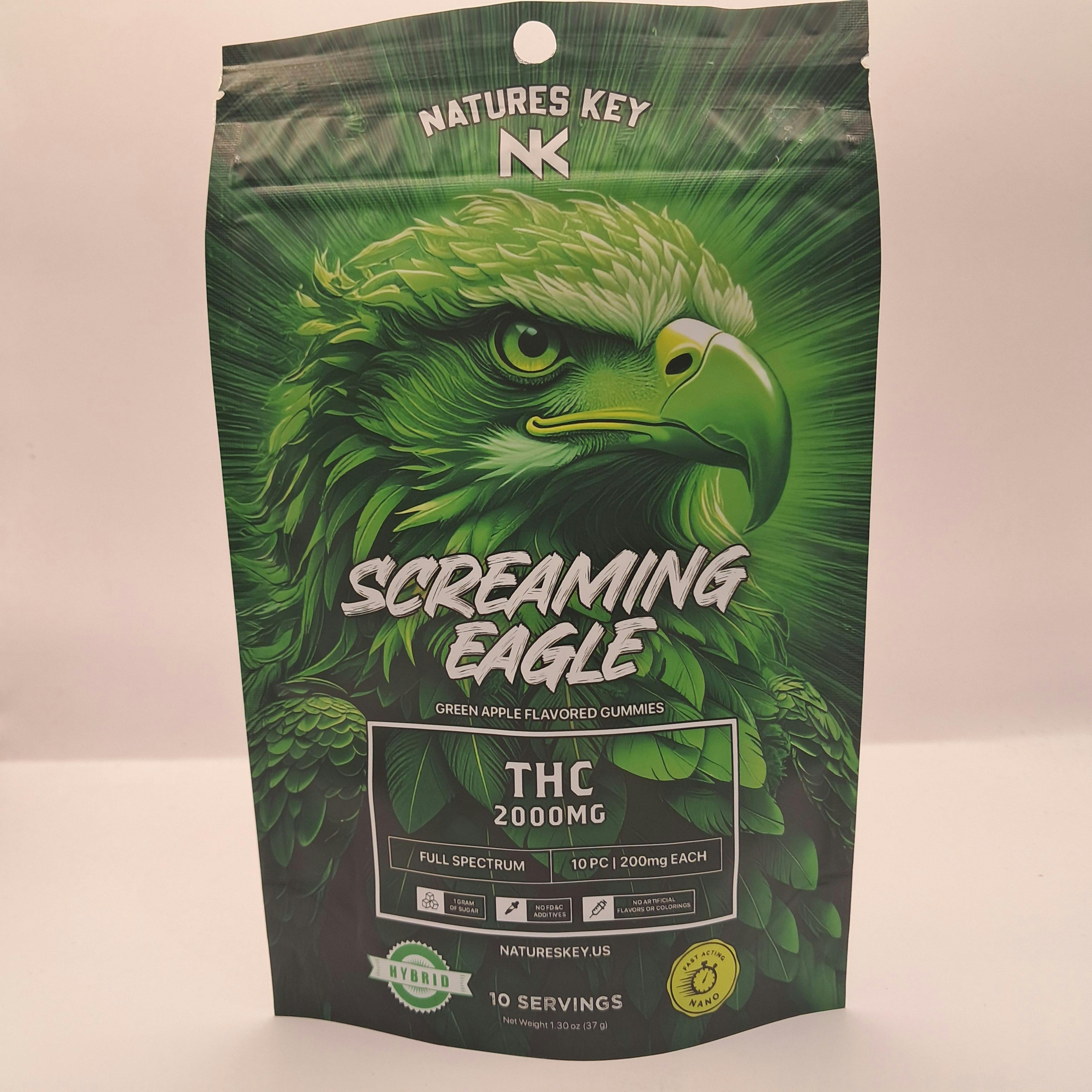 Natures Key | Green Apple Screamin Eagle Gummies | 2000mg by Natures Key Edibles