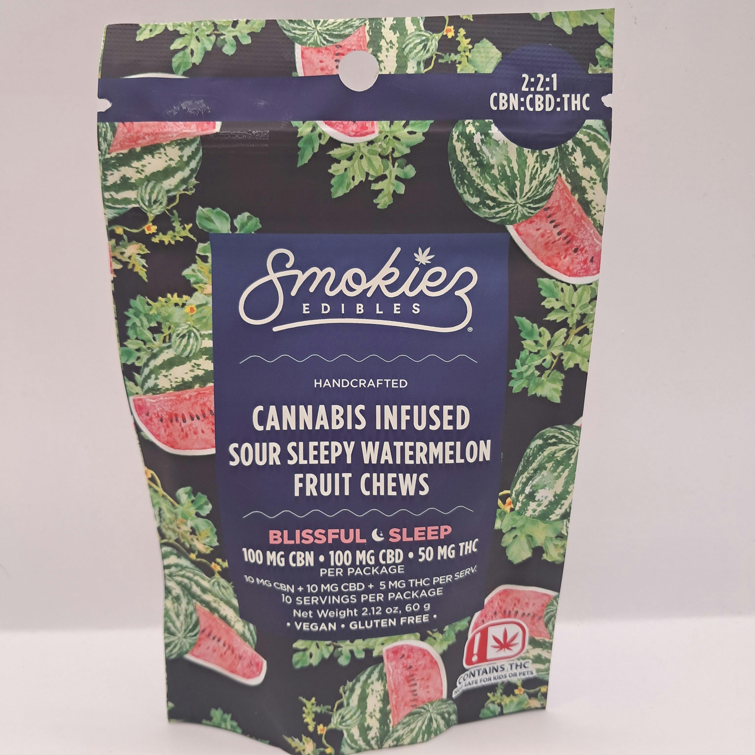 Smokiez | Sour Sleepy Watermelon | 1:2:2 | 50mg by Smokiez Edibles