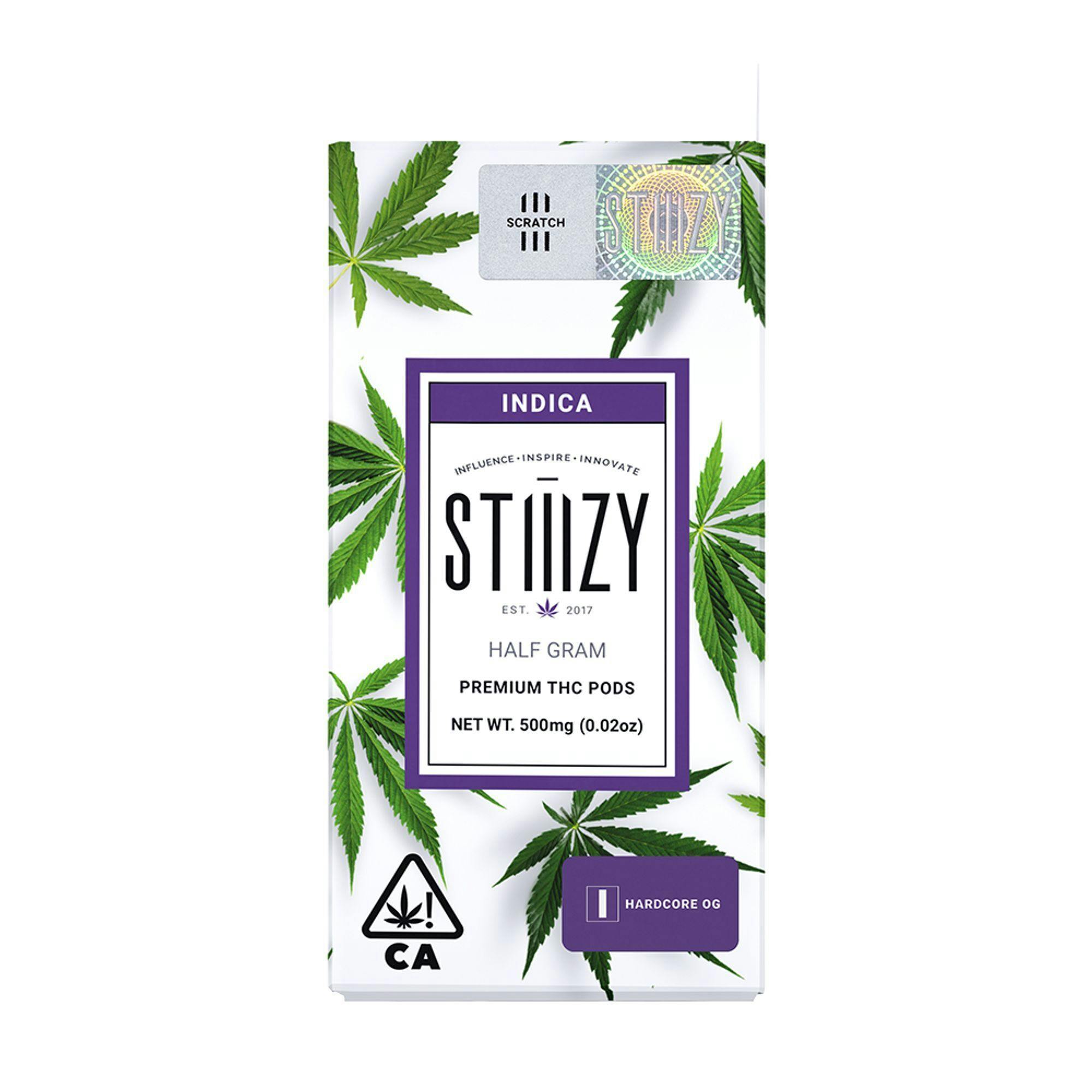 Stiiizy | Vape | Pod | Hardcore OG | .5g | Indica | 88.71% Thc