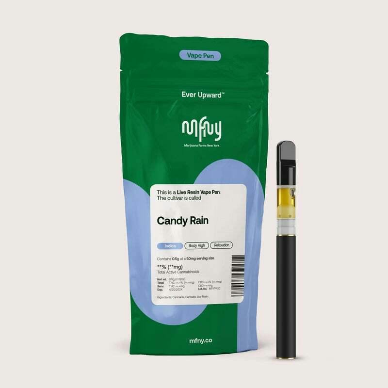 MFNY | Vape | Live Resin | Candy Rain | 0.5g | All In One | Indica | 79.80% THC