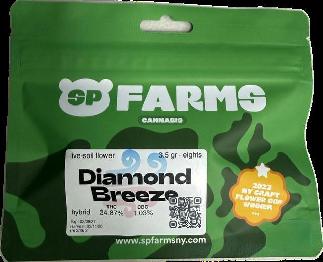 SP Farms | Flower | Diamond Breeze | 3.5g | Hybrid | THC 24.87%