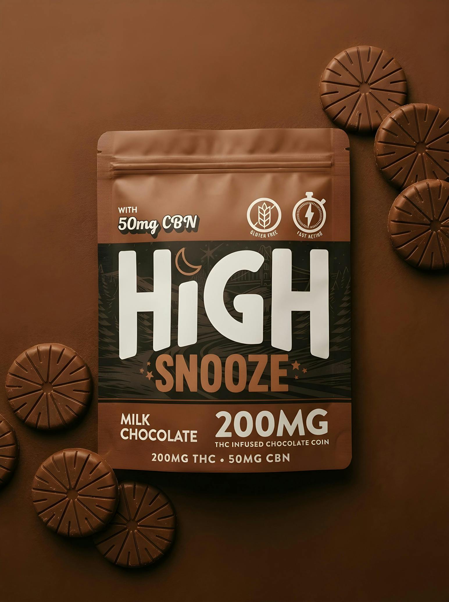 High Snooze - Chocolate Coin - 200mg - 4:1 THC/CBN - Rest - Milk Chocolate