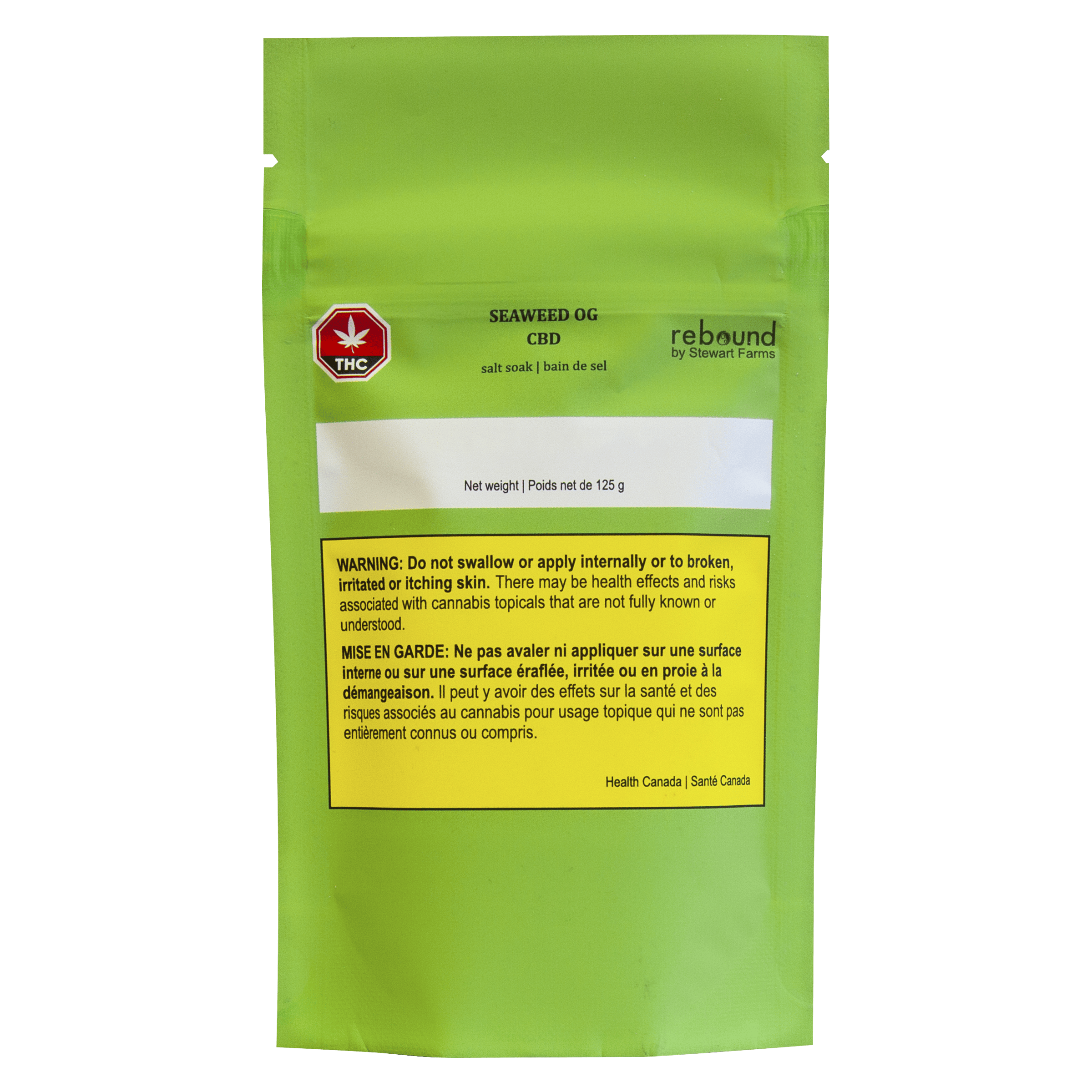 Rebound by Stewart Farms - SeaWeed OG CBD Salt Soak - Hybrid - 125g