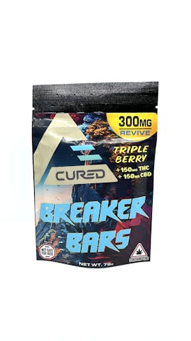 Cured - Breaker Bar 1:1 - Triple Berry - 150mg THC 150mg CBD - Edibles