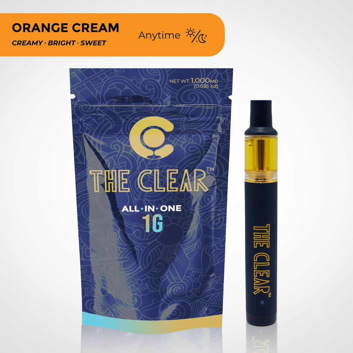 The Clear Original All in One Disposable 1000mg | Orange Cream