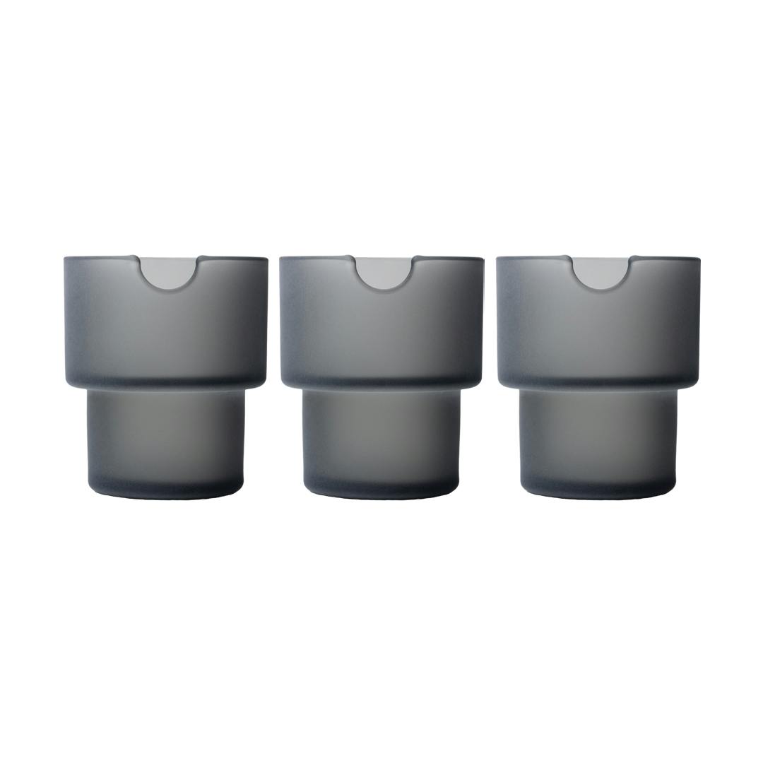 FLOWER POT ASHTRAY SET CHARCOAL