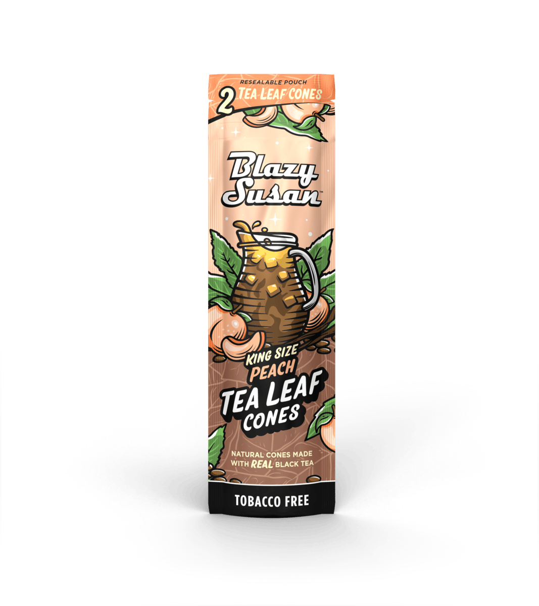 PEACH TEA LEAF CONES