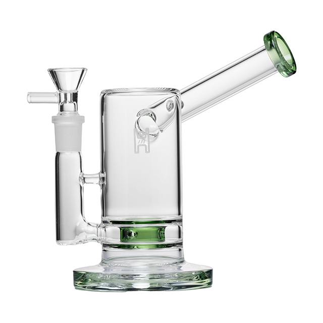 6" SIDECAR BUBBLER CLEAR/GREEN