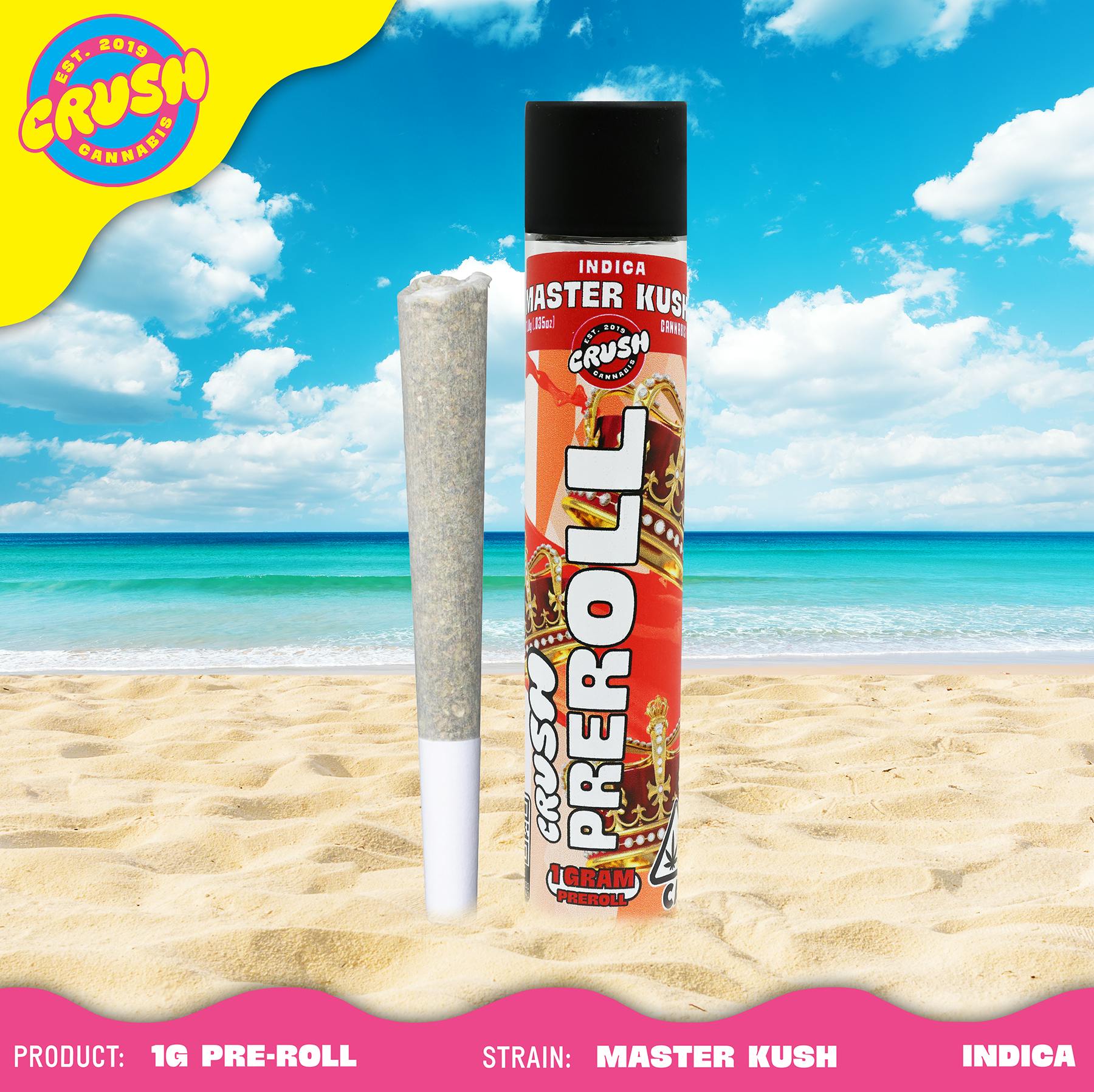 Master Kush Indica - Crush Cannabis 1g pre-roll - 1g