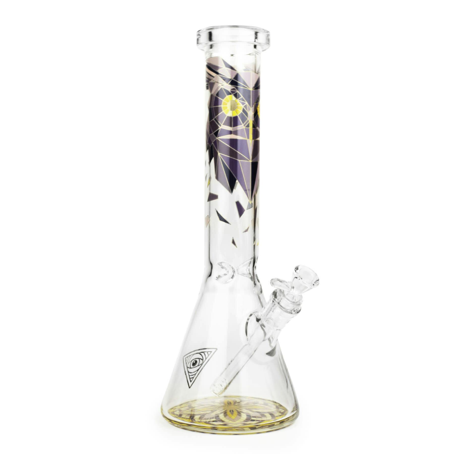 Red Eye Glass 15" Tall Owl Beaker Tube W/Matching Fillacello Artwork