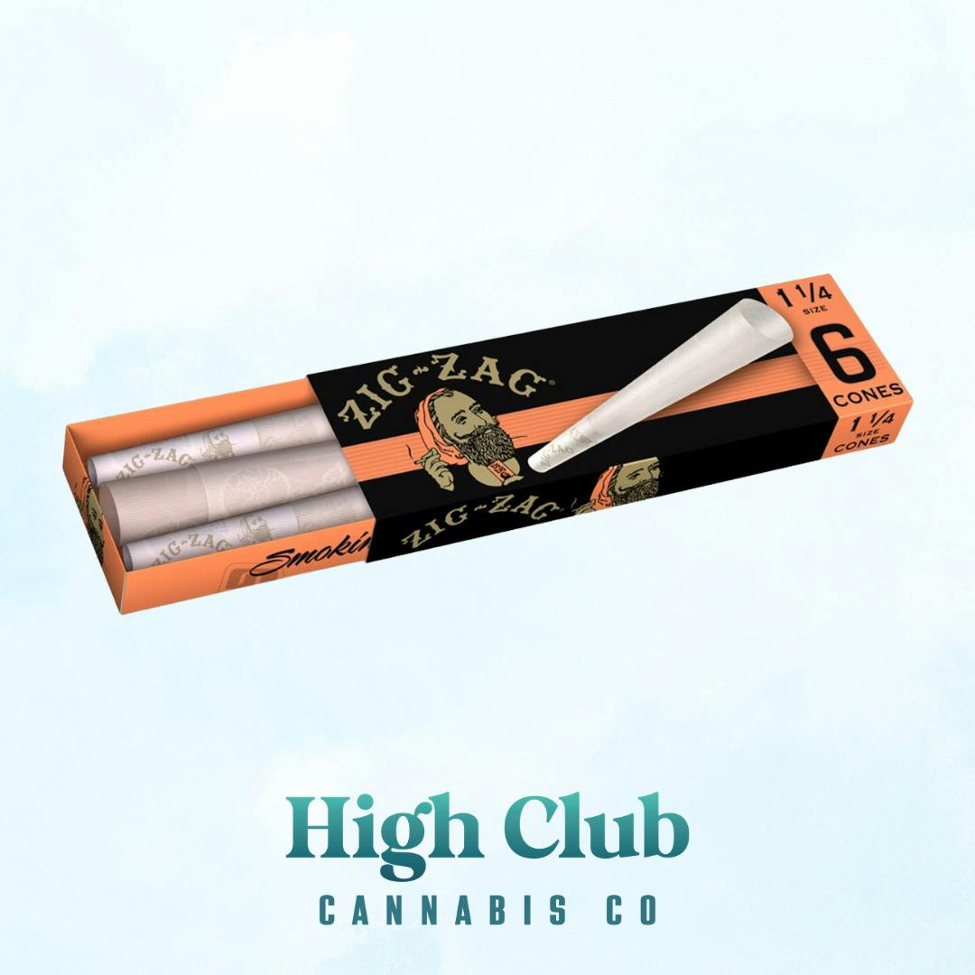 Zig Zag Organic Hemp Cones 1 1/4 - 6pk