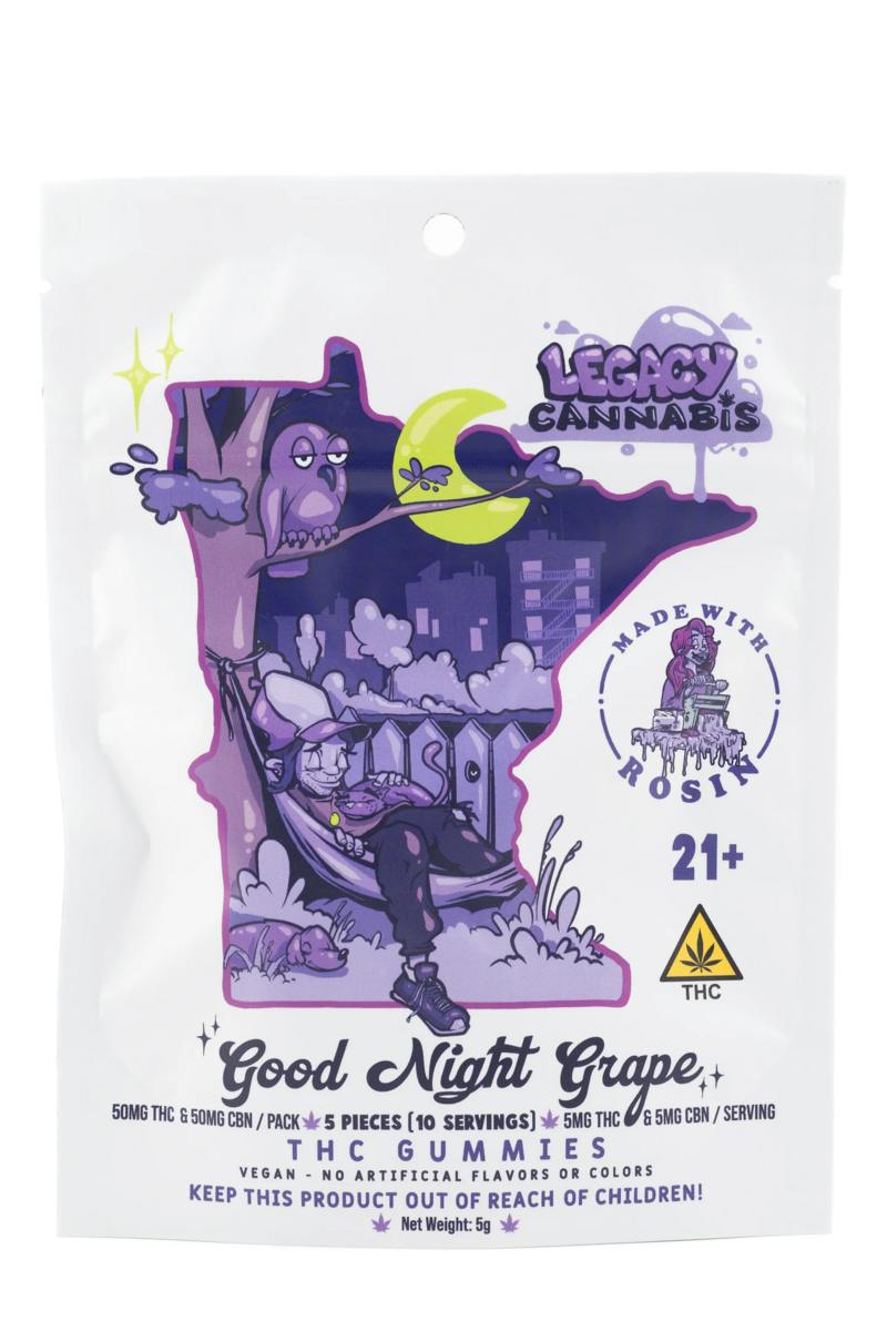 Legacy Cannabis Rosin Gummies - Goodnight Grape cannabis product