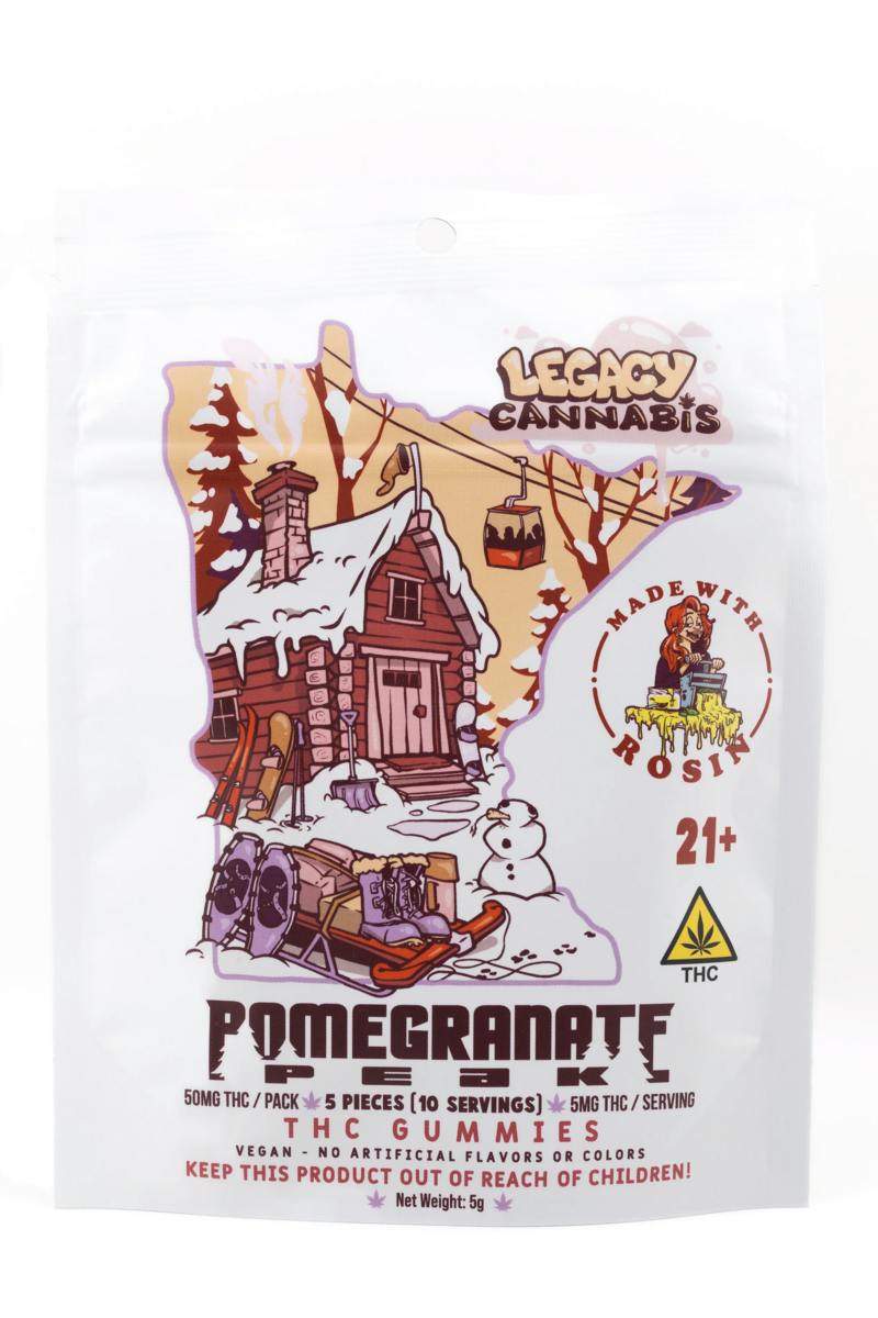 Legacy Cannabis Rosin Gummies - Pomegranate Peak cannabis product