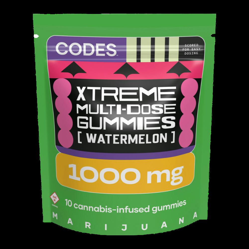 Codes: Xtreme Gummies | Watermelon | 1000mg | 10pk