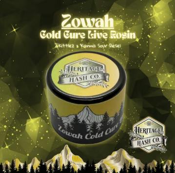 ZOWAH - COLD CURE LIVE ROSIN - 1G - HERITAGE HASH CO.