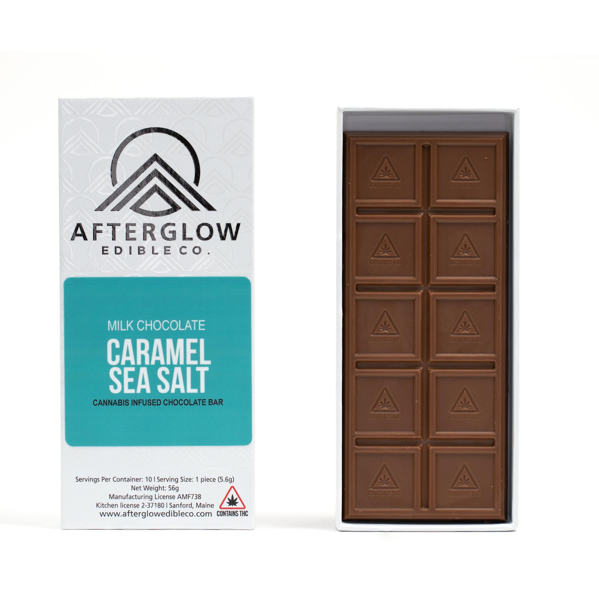 Afterglow | Milk Chocolate Caramel Sea Salt | Chocolate Bar | 100mg.