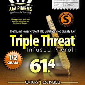 .95G PreRoll triple Threat Sativa - AAA Pharms