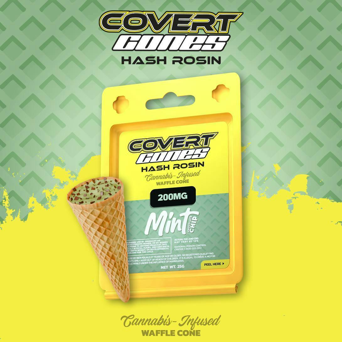 Covert Cones - 200mg Rosin infused - Mint Chocolate Chip