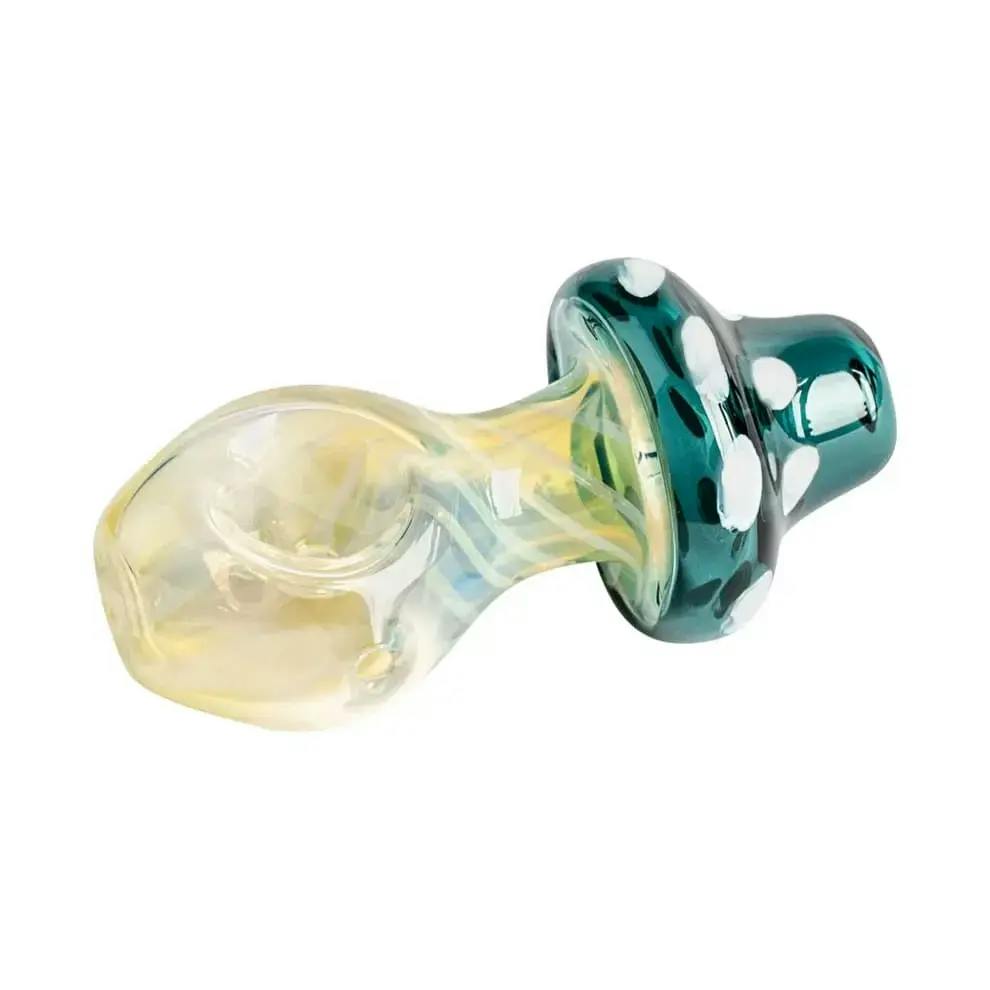 Red Eye Glass - 3.75" Stand Up Mushroom Hand Pipe (Teal)