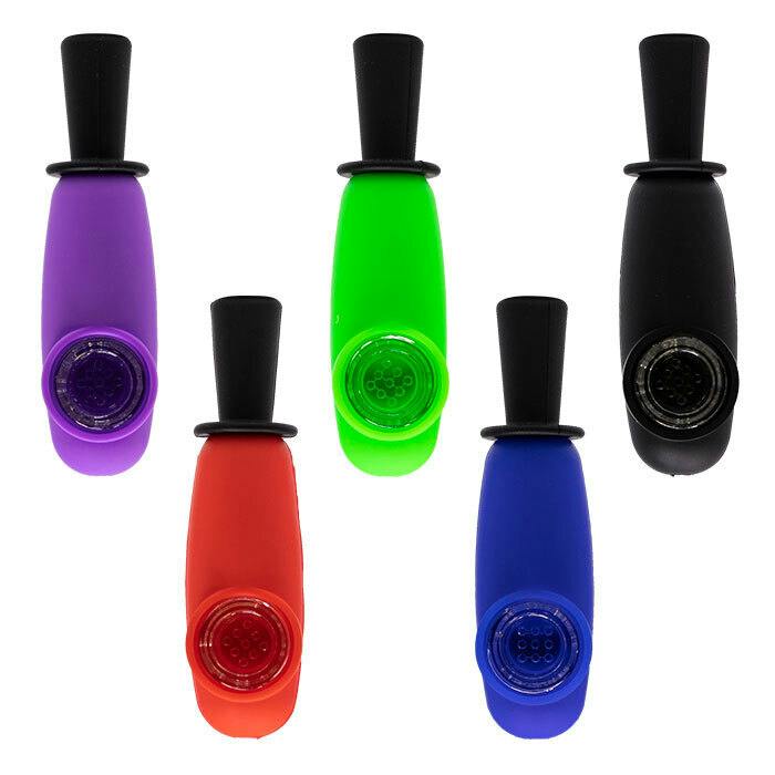 SRS1003Jumbo-Eyed Animated Face 4 Inches Silicone Pipe
