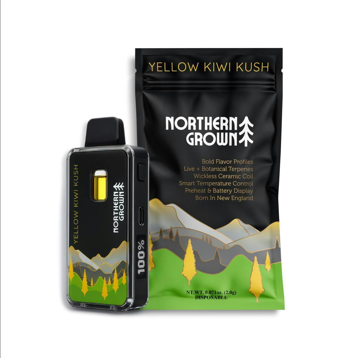 Yellow Kiwi Kush Juice Box Disposable