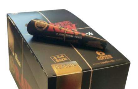 RAW Black 1 1/4 classic cones 6 pack