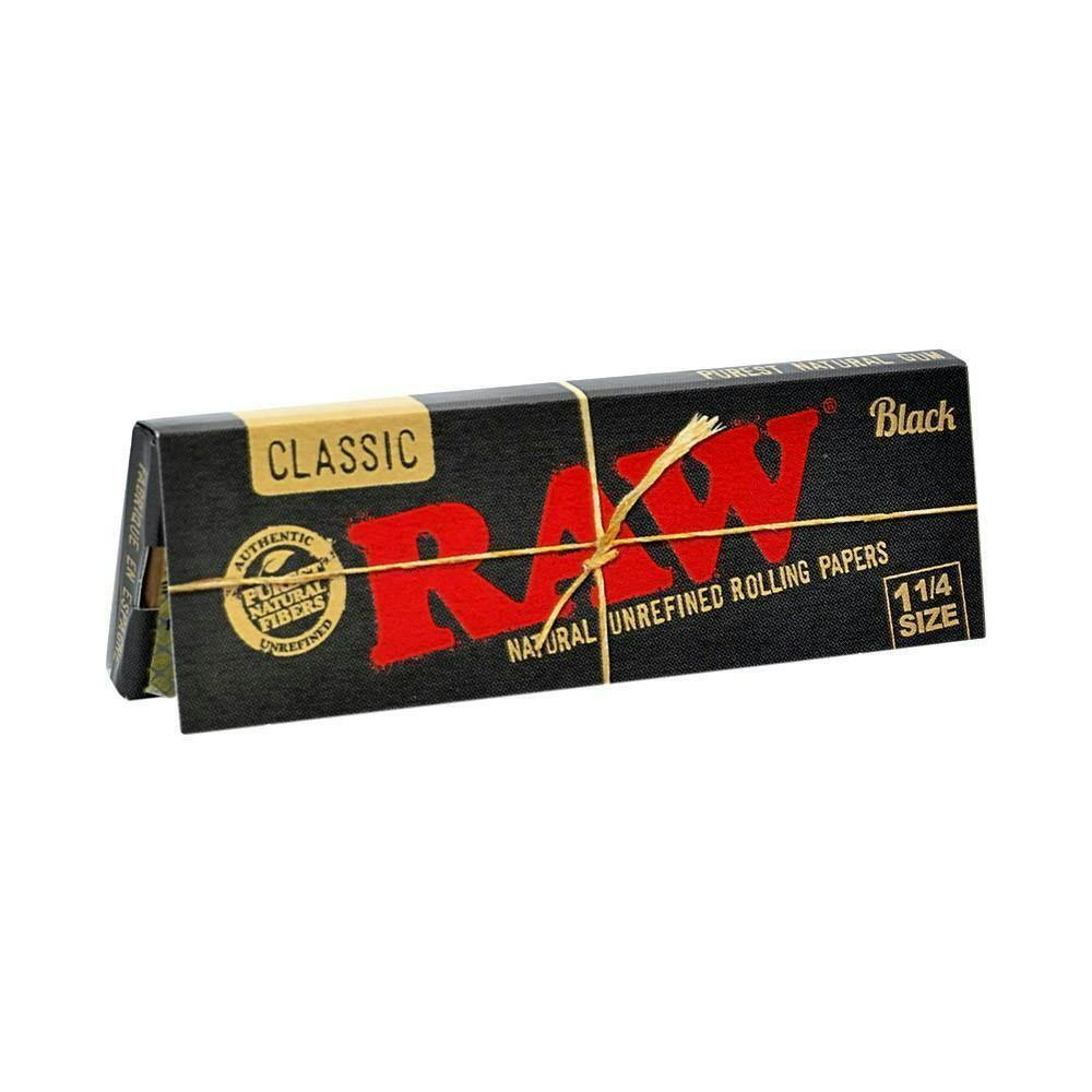 RAW - Black 1 1/4 Rolling Papers - 50pk