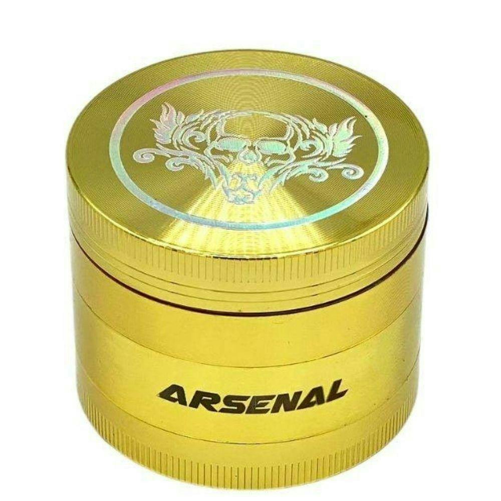 Smoke Arsenal - Skull 4-Piece Grinder - Gold