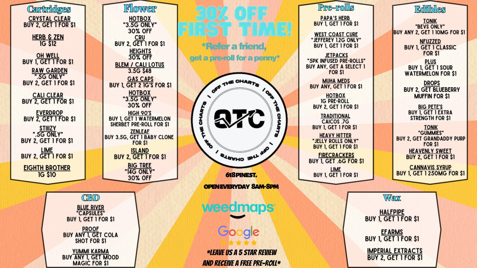 New Here? 30 OFF FTP! at Off the Charts Ramona Weedmaps